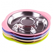304 stainless steel baby compartment dinner plate, children's tableware, compartment bowl meal