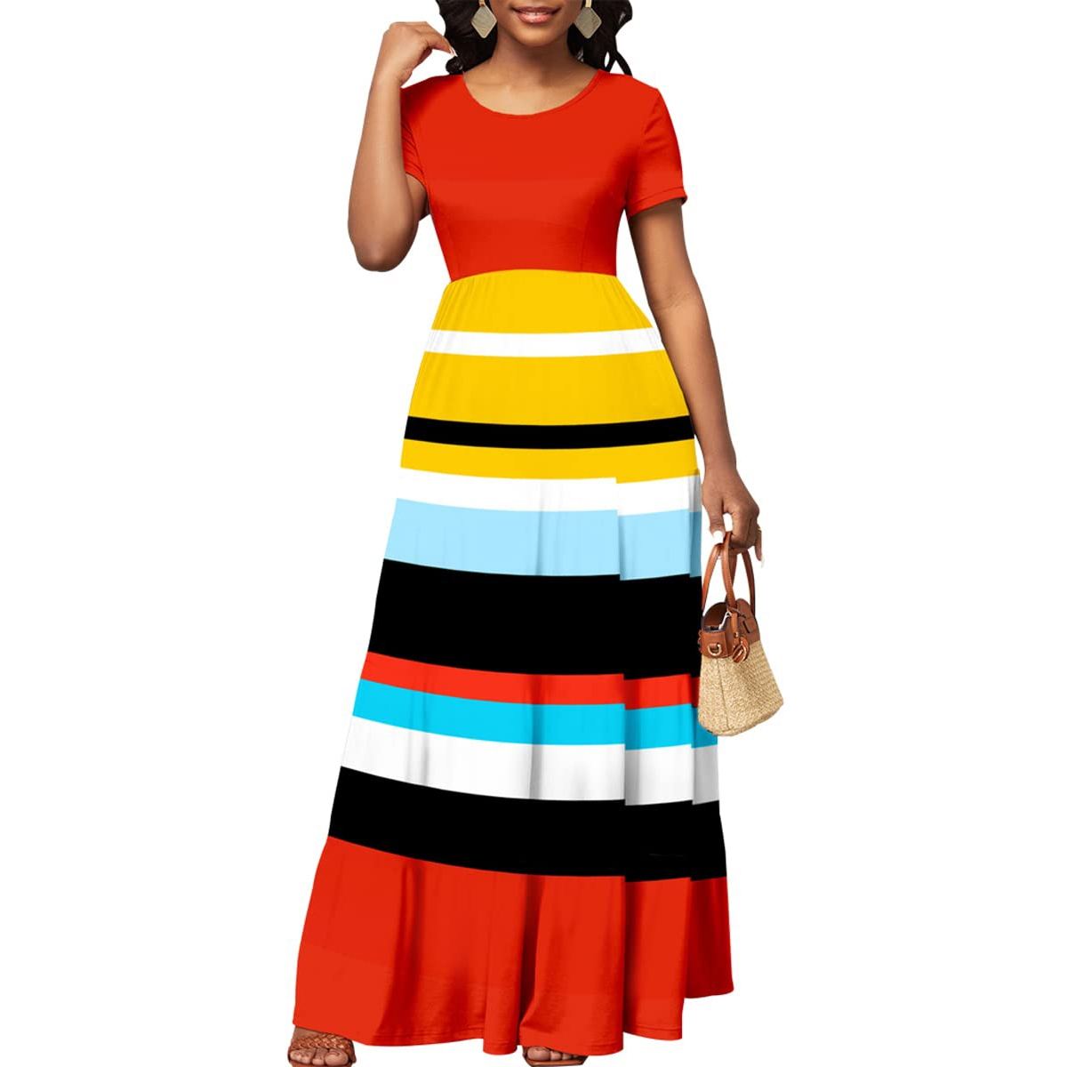  Casual Classy 2023 Vintage Stretchy Long Women African Dresses for Women Clothing