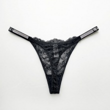Low Waist Custom Private Label Tangas De Mujer Panties Underwear Women Sexy Rhinestone Thong G String for Women Adults
