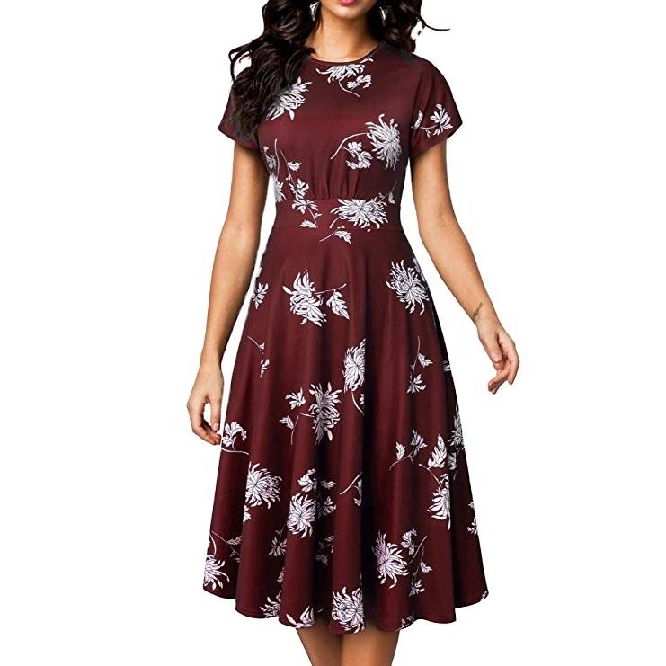 Women Ladies Long Print Flower Maxi Party Summer Mini Dress Lady Elegant Bridesmaid Casual Dresses