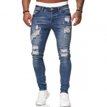 Fashion Hip Hop Streetwear Skinny Ripped Damage Trousers Scratch Distressed Denim Mens Designer Clothing Men Jean Pant F
