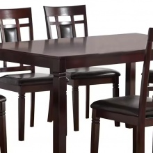 Modern small square table solid wood rectangular dining table home restaurant practical dining table and chairs 7-piece 
